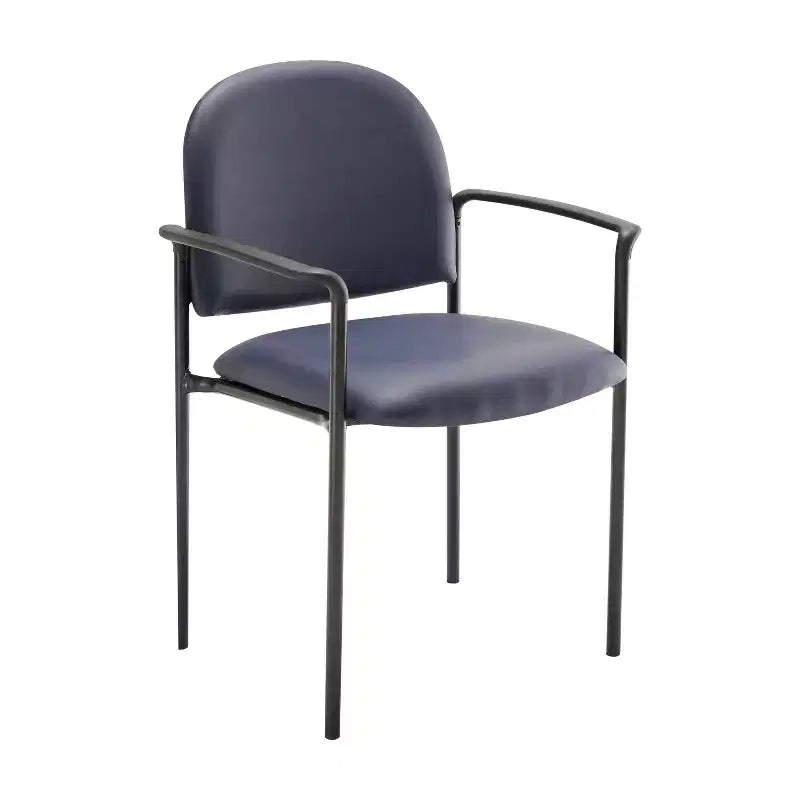 Chaise de réception latérale empilable en acier avec accoudoirs, modèle Confort