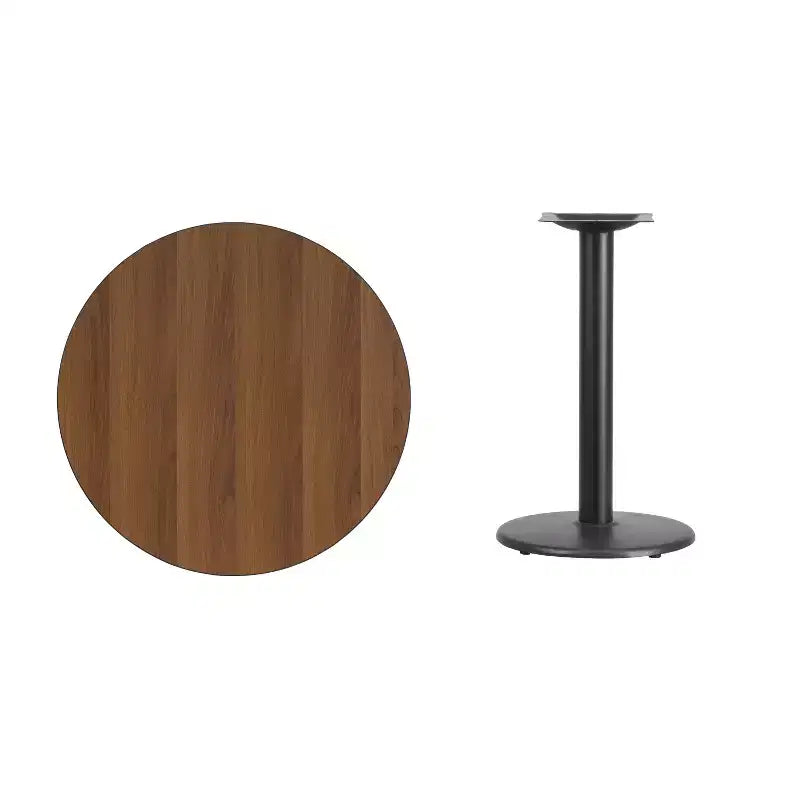 Dessus de table rond de 30 pouces avec base de table ronde de 18 pouces de hauteur
