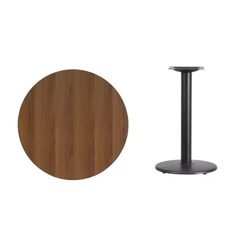 Dessus de table rond de 30 pouces avec base de table ronde de 18 pouces de hauteur