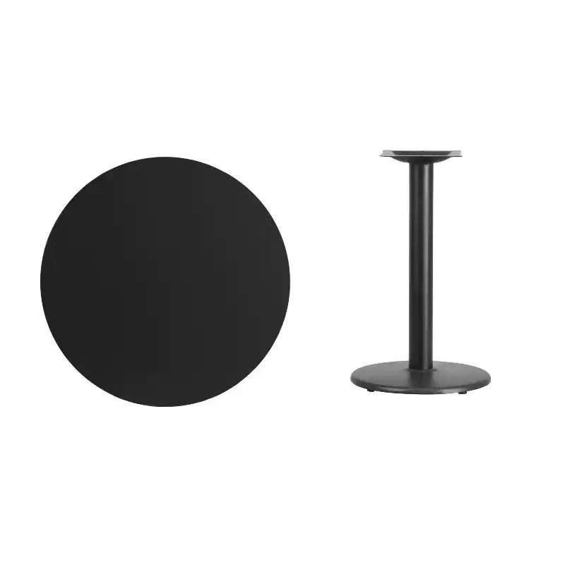 Dessus de table rond de 30 pouces avec base de table ronde de 18 pouces de hauteur