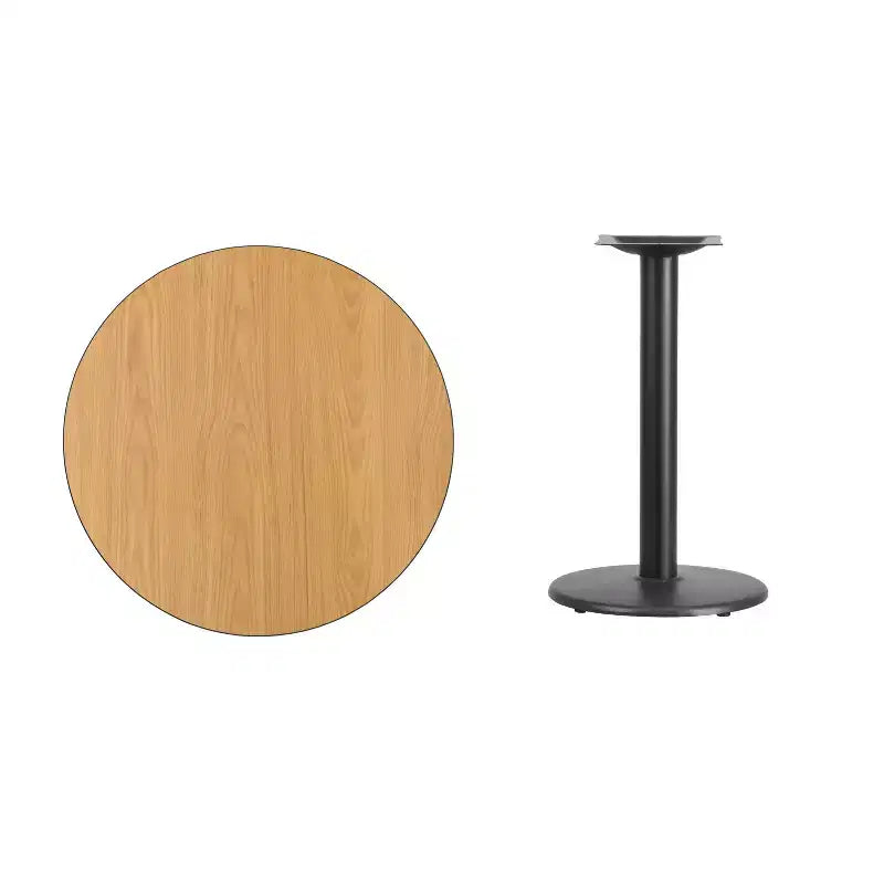 Dessus de table rond de 30 pouces avec base de table ronde de 18 pouces de hauteur