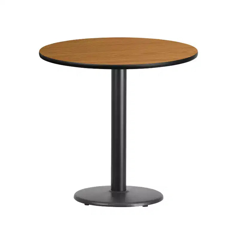 Dessus de table rond de 30 pouces avec base de table ronde de 18 pouces de hauteur