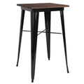 Table de bar d'intérieur carrée en bois/métal de 23,75 po