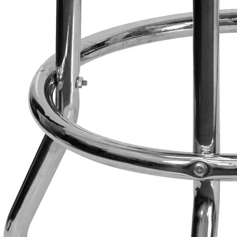 Tabouret de bar/restaurant chromé rétro à double anneau et sans dossier