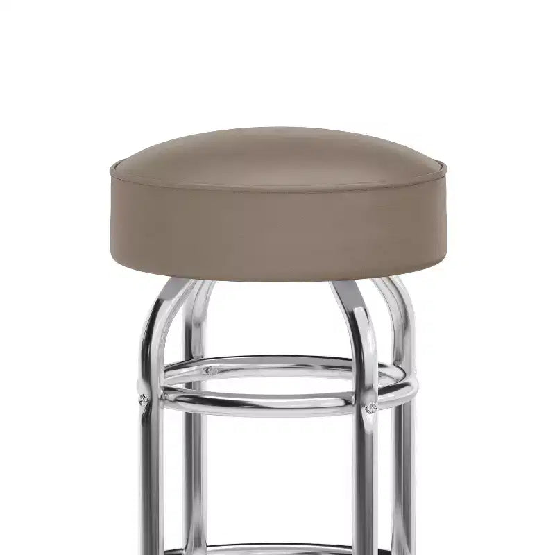Tabouret de bar/restaurant chromé rétro à double anneau et sans dossier
