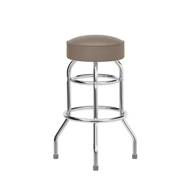 Tabouret de bar/restaurant chromé rétro à double anneau et sans dossier