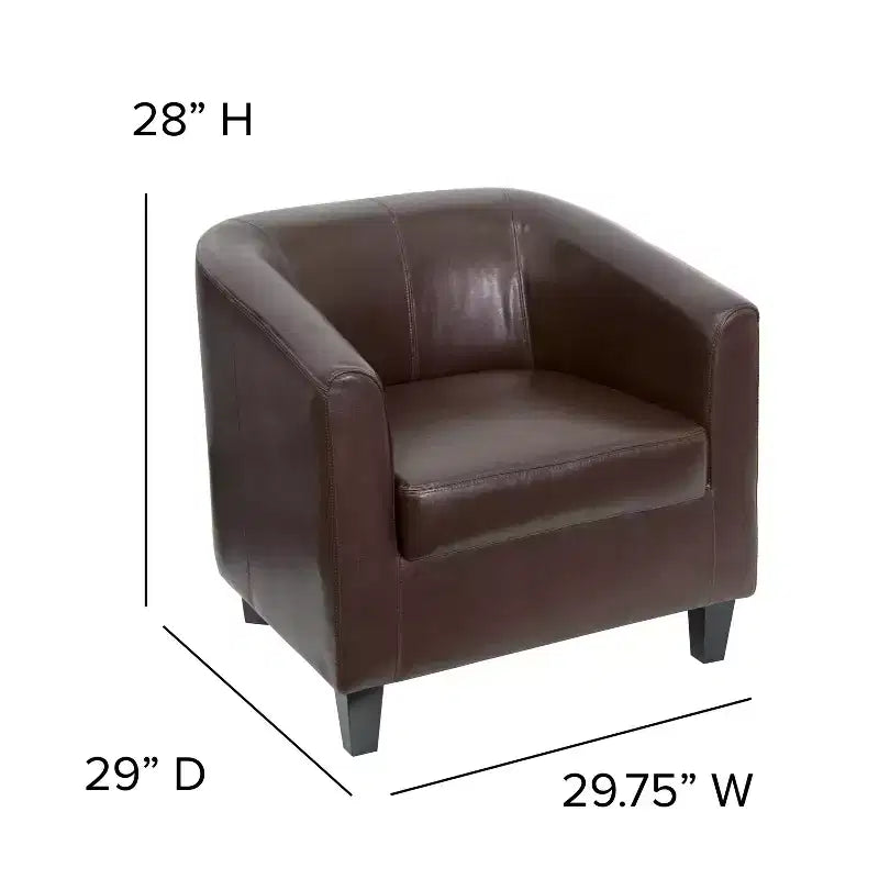 Fauteuil en cuir avec accoudoirs inclinés Chaise décorative
