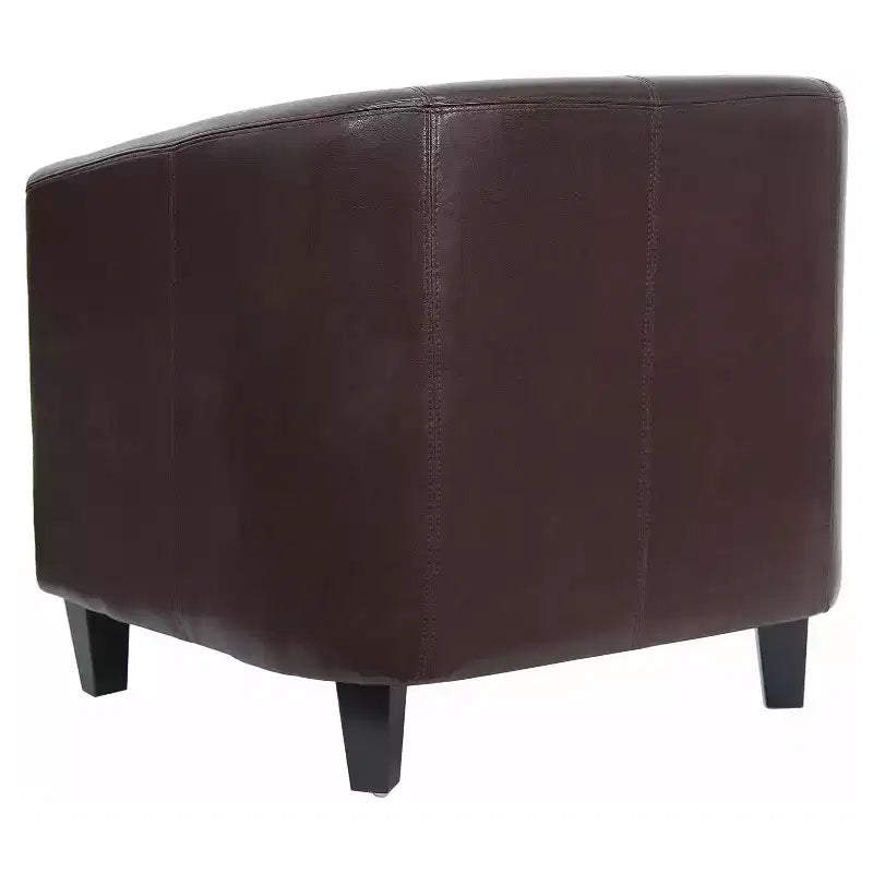 Fauteuil en cuir avec accoudoirs inclinés Chaise décorative
