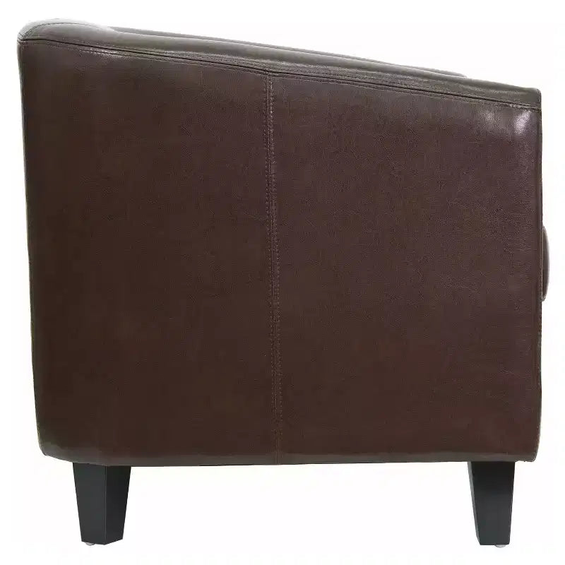Fauteuil en cuir avec accoudoirs inclinés Chaise décorative
