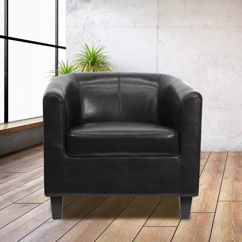 Fauteuil en cuir avec accoudoirs inclinés Chaise décorative
