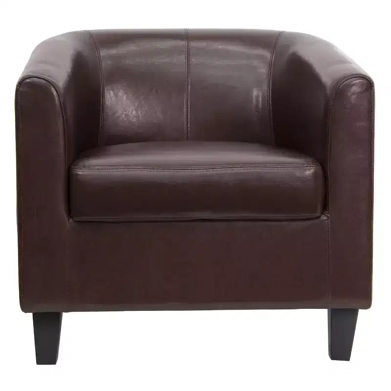 Fauteuil en cuir avec accoudoirs inclinés Chaise décorative