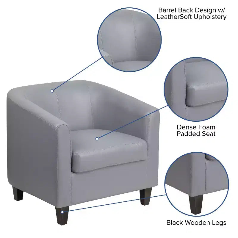 Fauteuil en cuir avec accoudoirs inclinés Chaise décorative