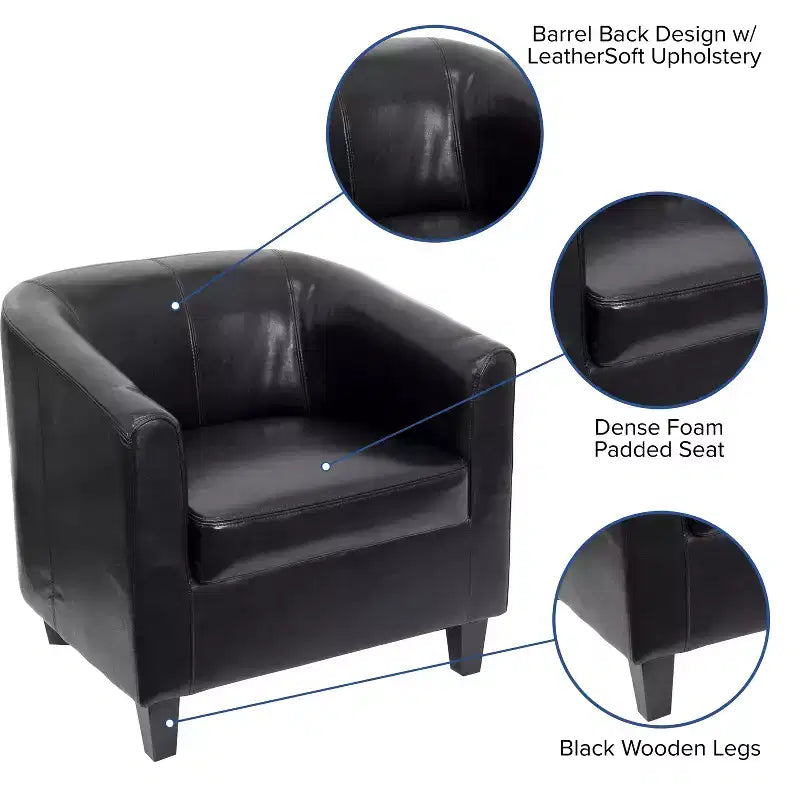 Fauteuil en cuir avec accoudoirs inclinés Chaise décorative