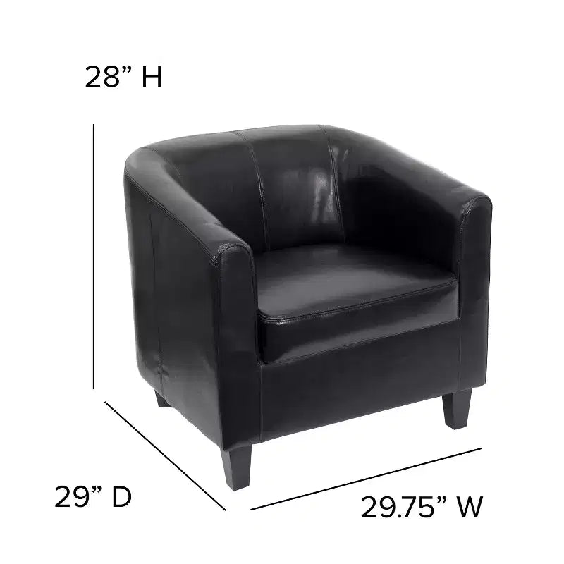 Fauteuil en cuir avec accoudoirs inclinés Chaise décorative