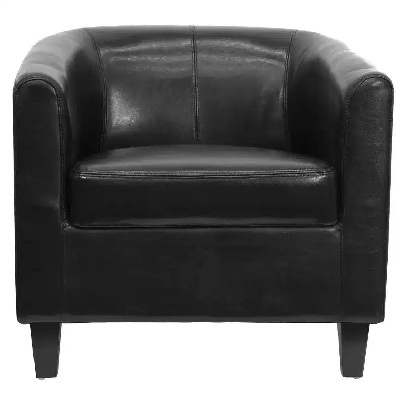 Fauteuil en cuir avec accoudoirs inclinés Chaise décorative