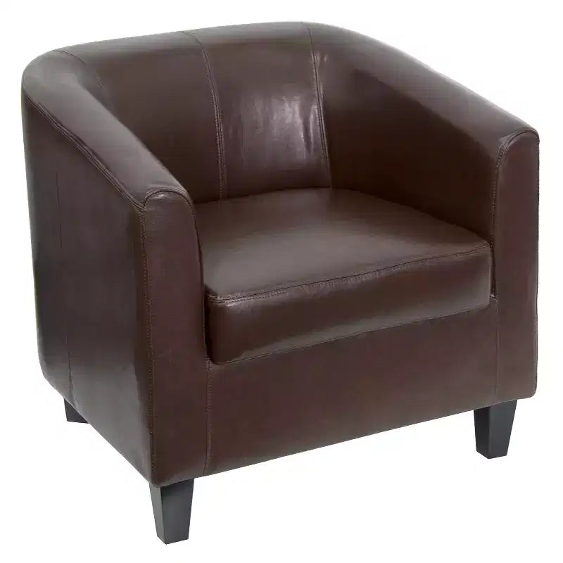 Fauteuil en cuir avec accoudoirs inclinés Chaise décorative