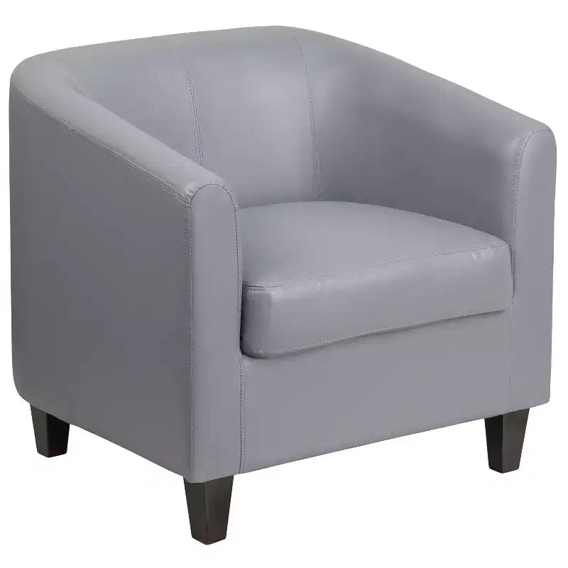 Emma and Oliver Leather Lounge Chair with Sloping Arms