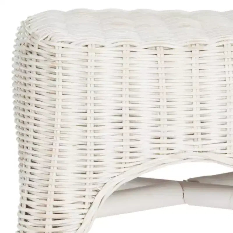 Tabouret de bar en osier - Blanc vieilli