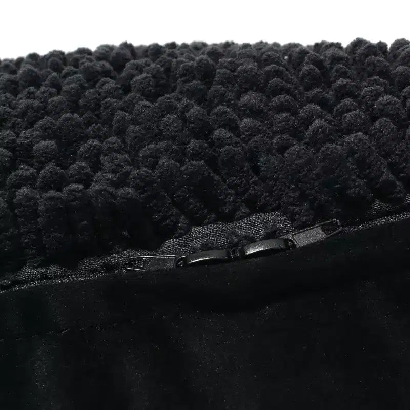 Pouf cube en chenille microfibre moderne