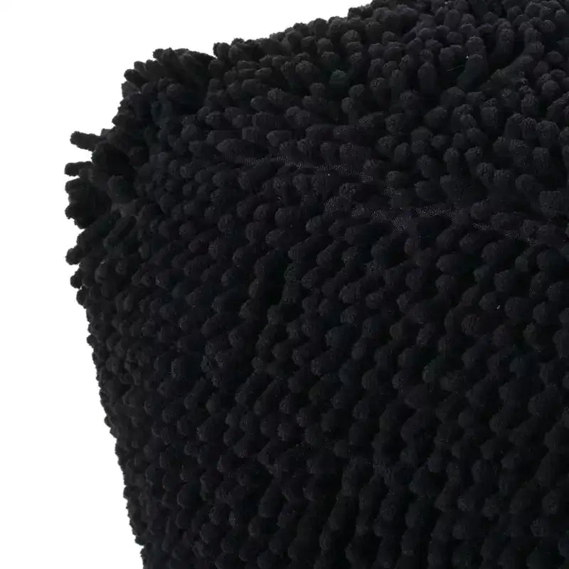 Pouf cube en chenille microfibre moderne